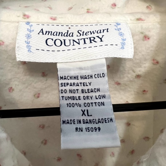 AMANDA STEWART COUNTRY Women's VINTAGE Cotton Flannel Sleep Dress Rosebud XL - Picture 5 of 12
